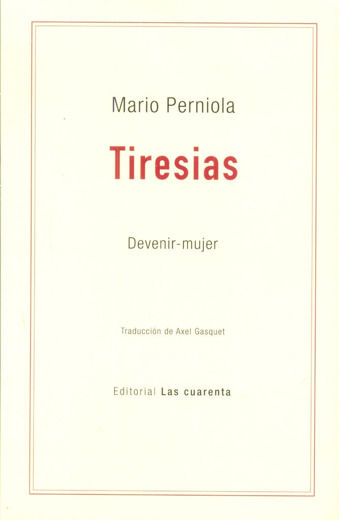 TIRESIAS | MARIO PERNIOLA