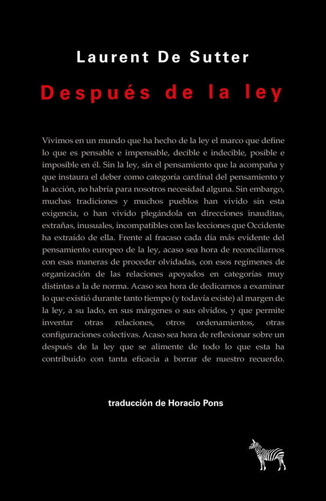 Después de la ley | Laurent De Sutter