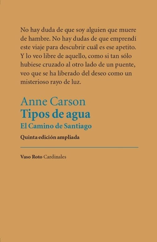TIPOS DE AGUA | ANNE CARSON