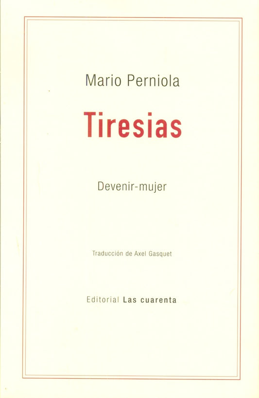 TIRESIAS | MARIO PERNIOLA