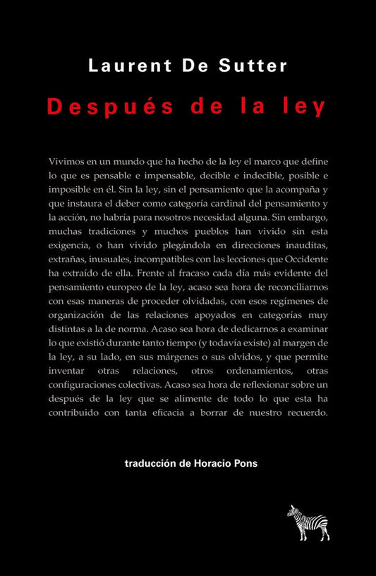 Después de la ley | Laurent De Sutter