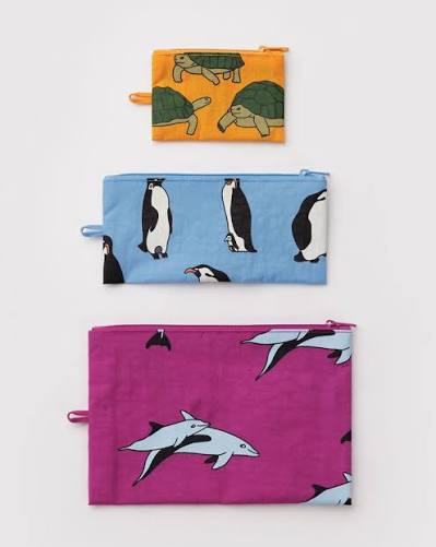 Flat Pouch Set - Vacation Animals | Baggu